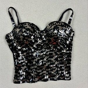 GUESS by Marciano Sequin Bustier Corset Top 34C